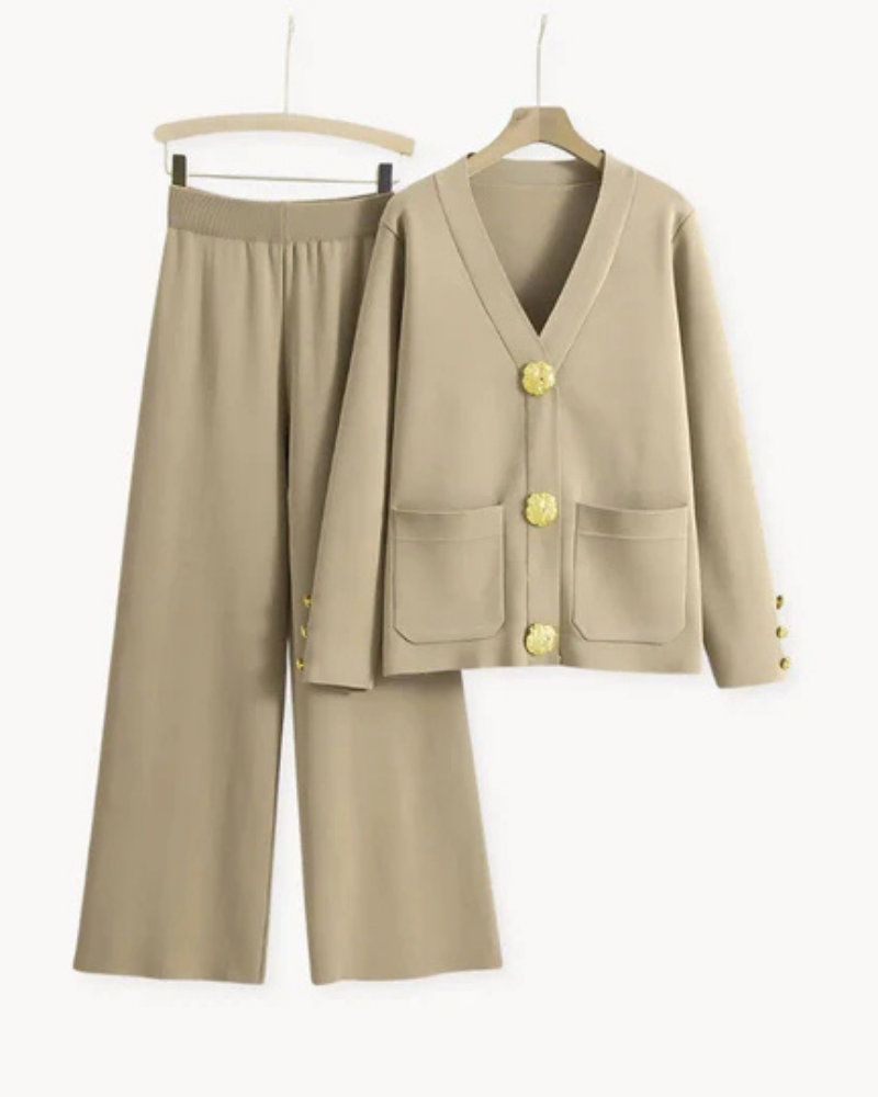 Tailored Wide-Leg Blazer Set for Women