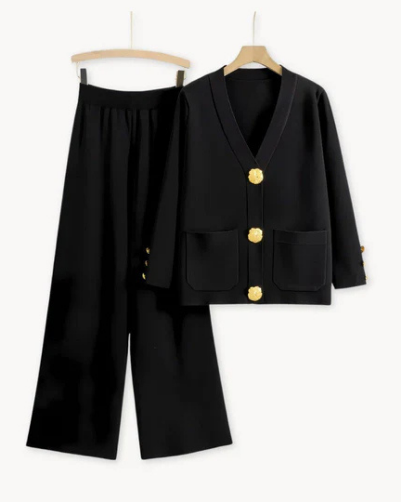 Tailored Wide-Leg Blazer Set for Women