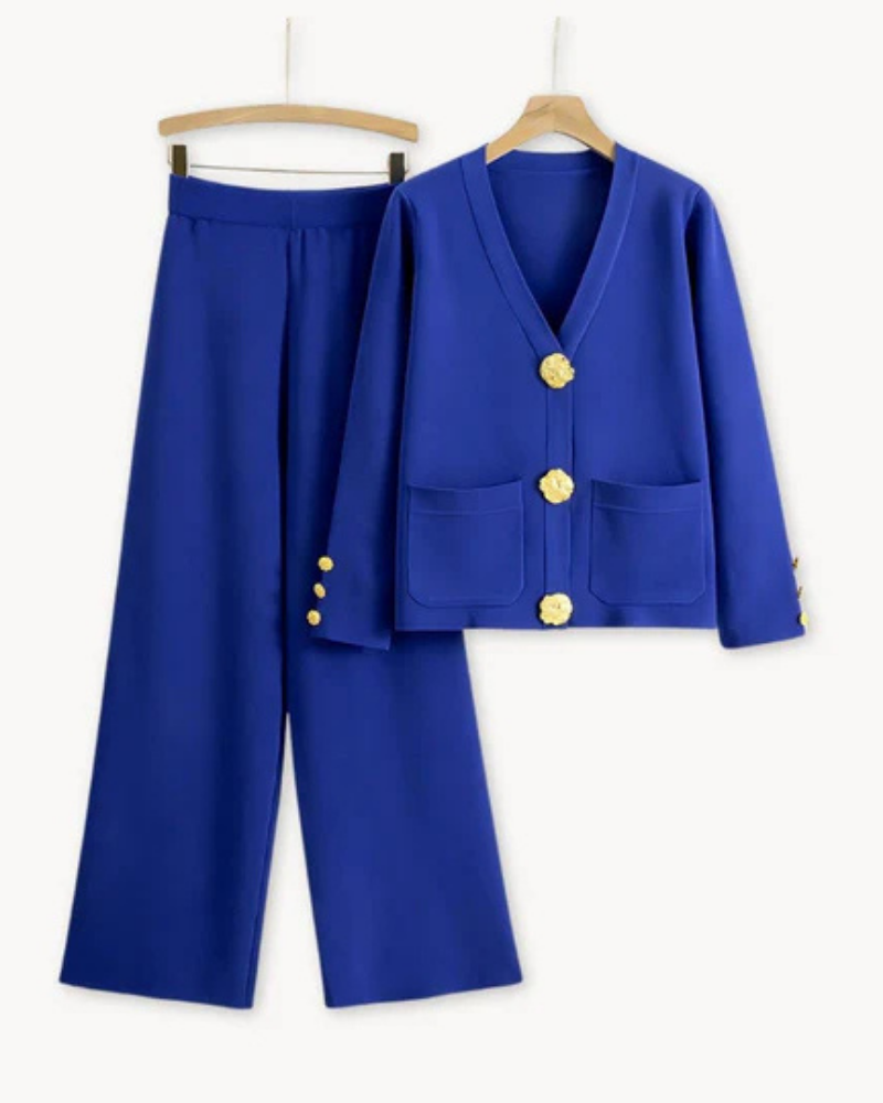 Tailored Wide-Leg Blazer Set for Women