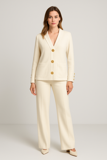 Tailored Wide-Leg Blazer Set for Women