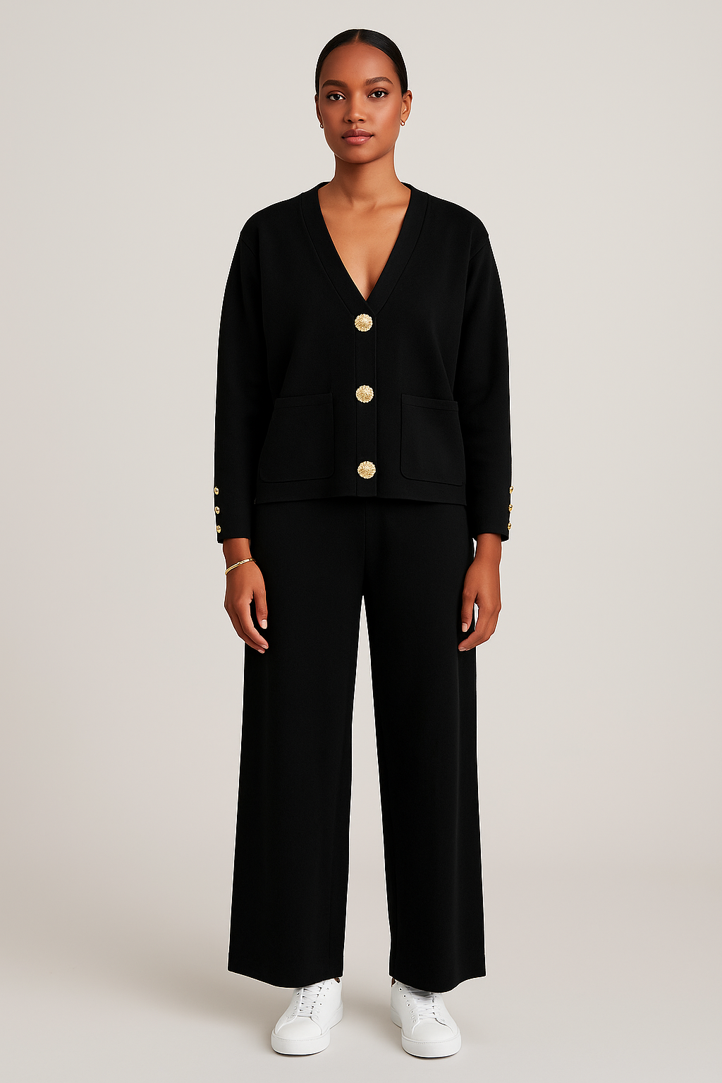 Tailored Wide-Leg Blazer Set for Women