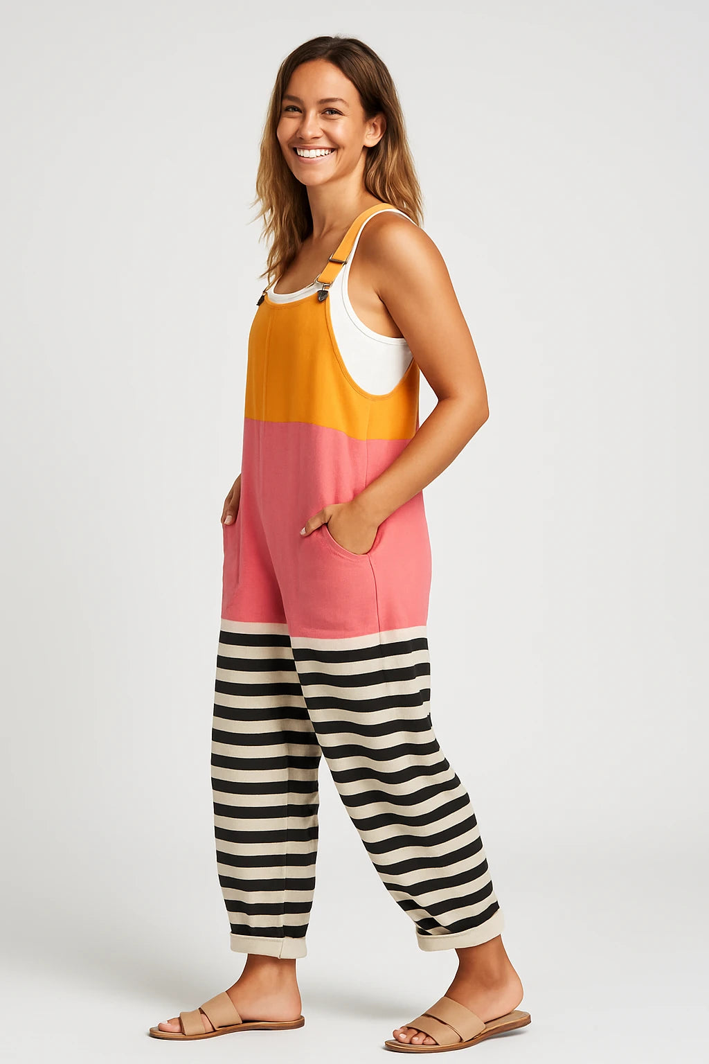 Womens Casual Overalls for Everyday Wear with Loose Fit and Adjustable Straps - Image 1