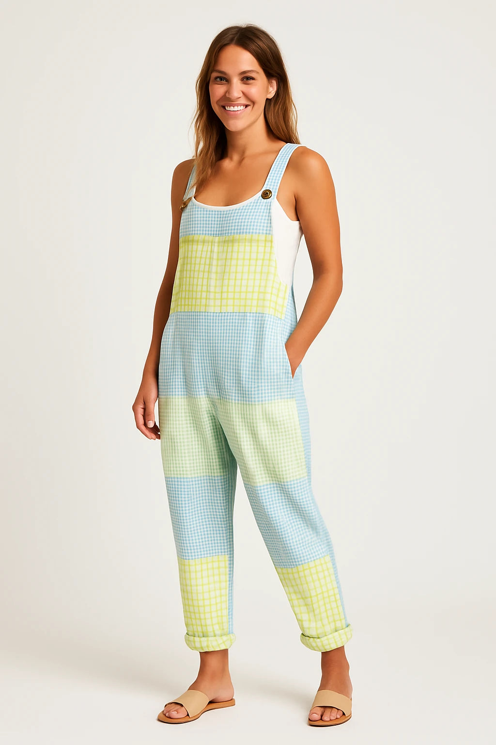 Womens Summer Overalls with Relaxed Fit and Adjustable Straps for Casual Comfort - Image 1