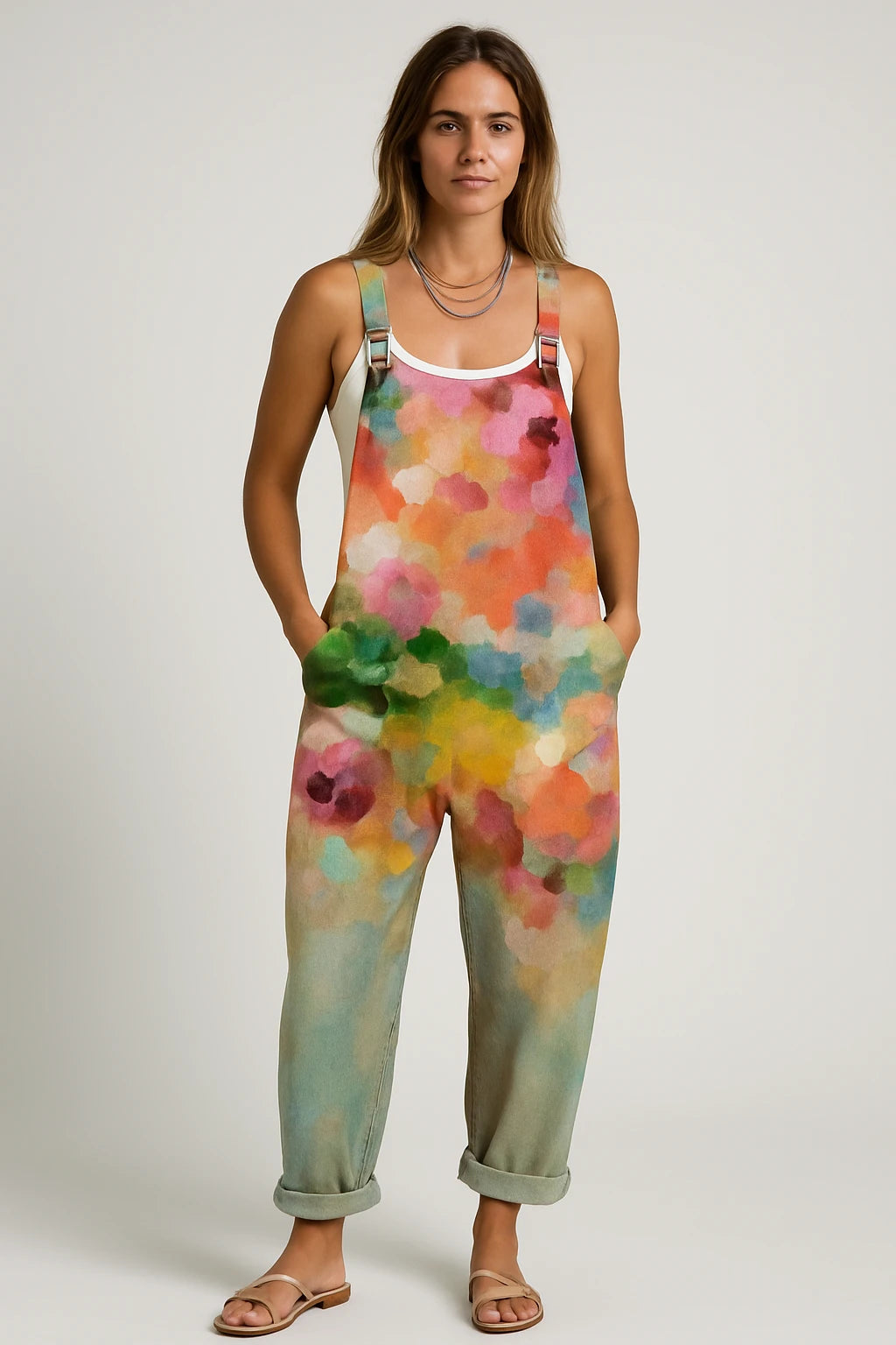 Womens Summer Overalls with Relaxed Fit and Adjustable Straps for Creative Style - Image 4