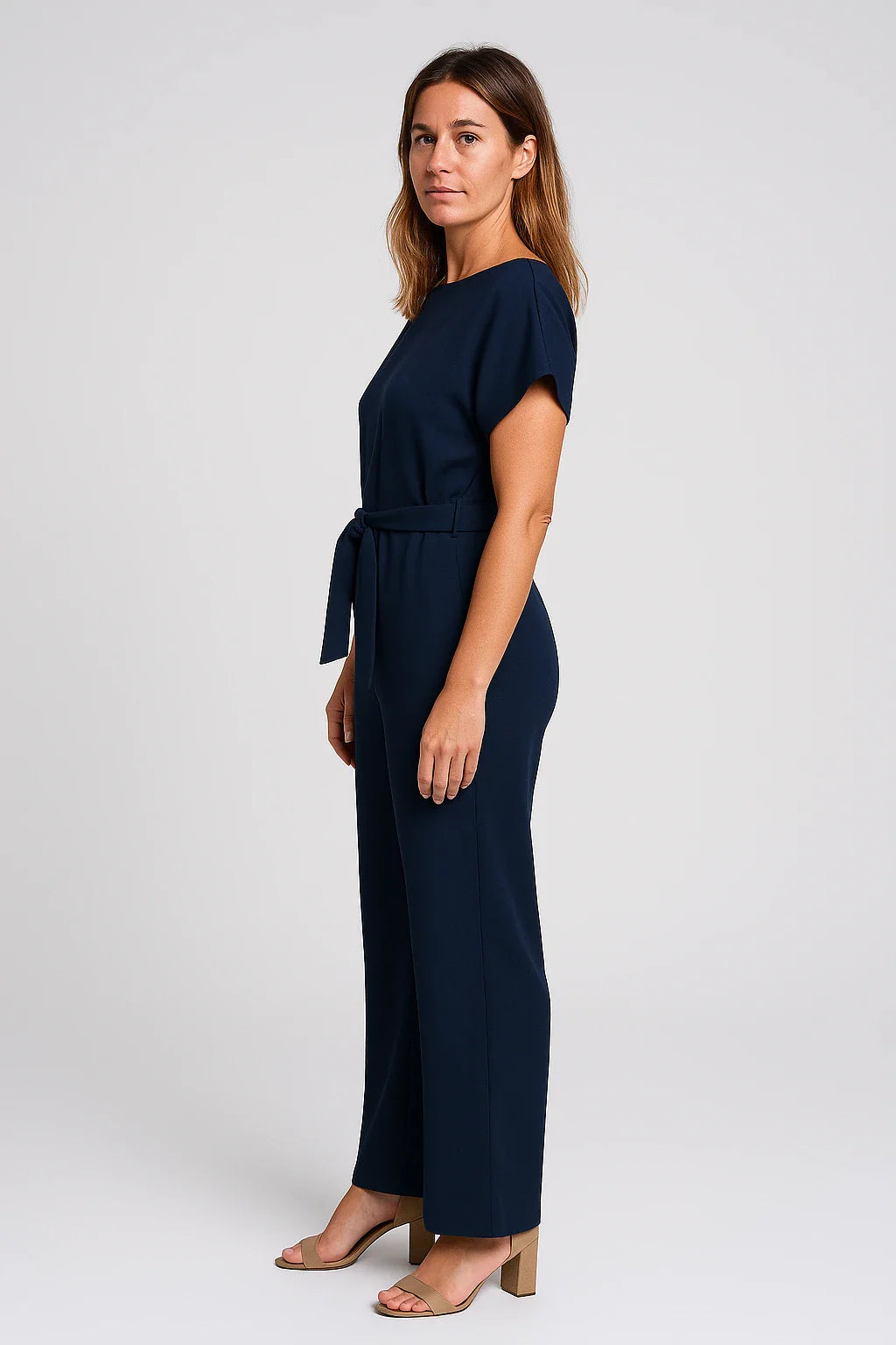 Belted Wide Leg Jumpsuit for Women