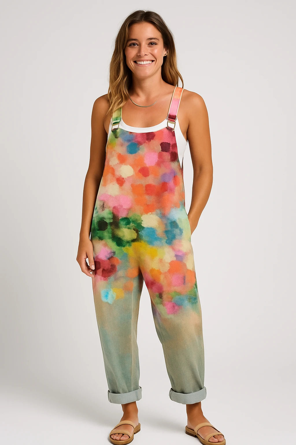 Womens Summer Overalls with Relaxed Fit and Adjustable Straps for Creative Style - Image 3