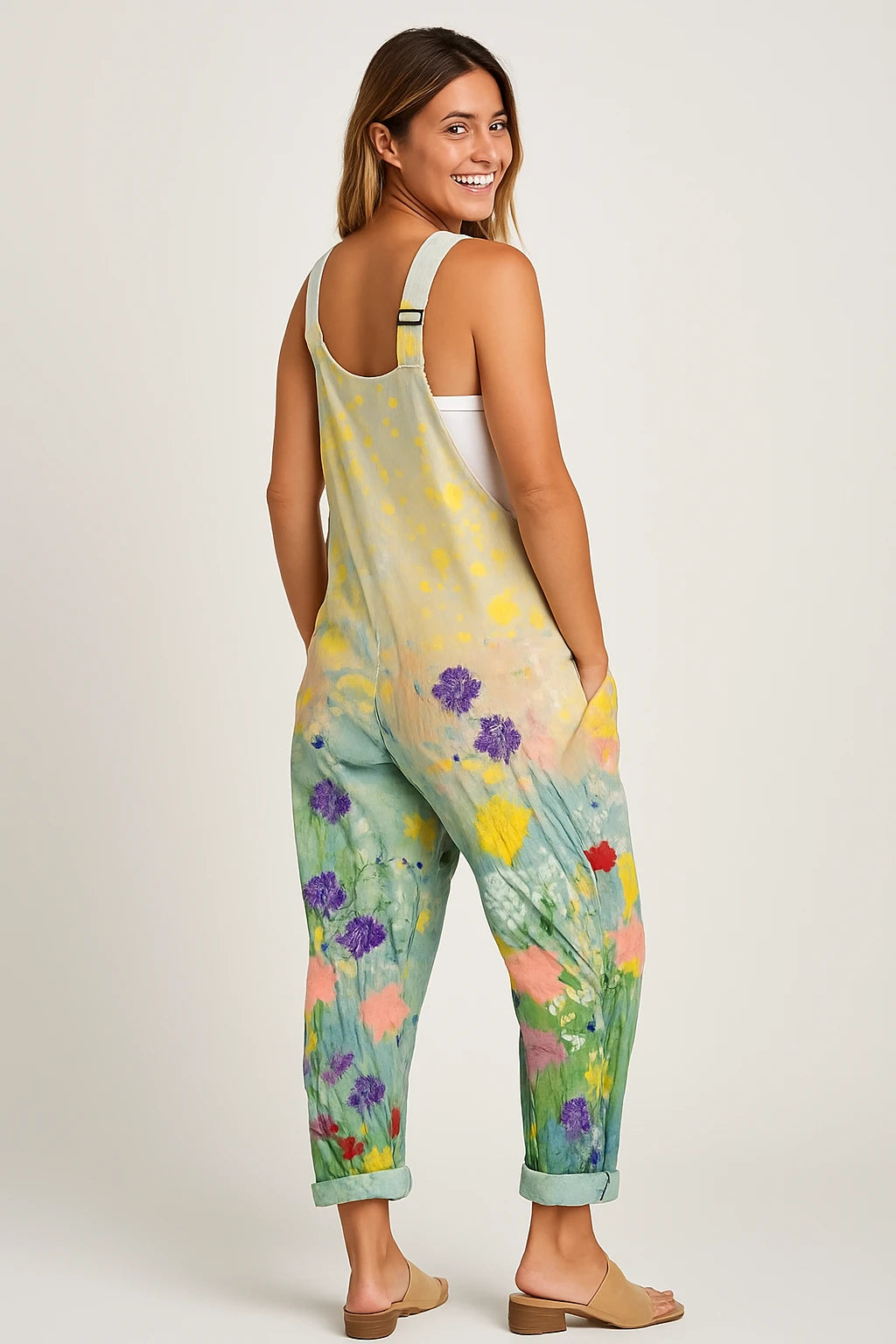 Womens Summer Overalls with Relaxed Fit and Adjustable Shoulder Straps - Image 3