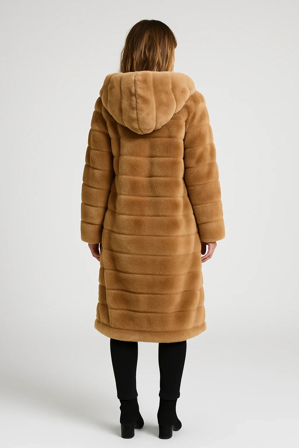 Hooded Faux Fur Puffer Coat for Women