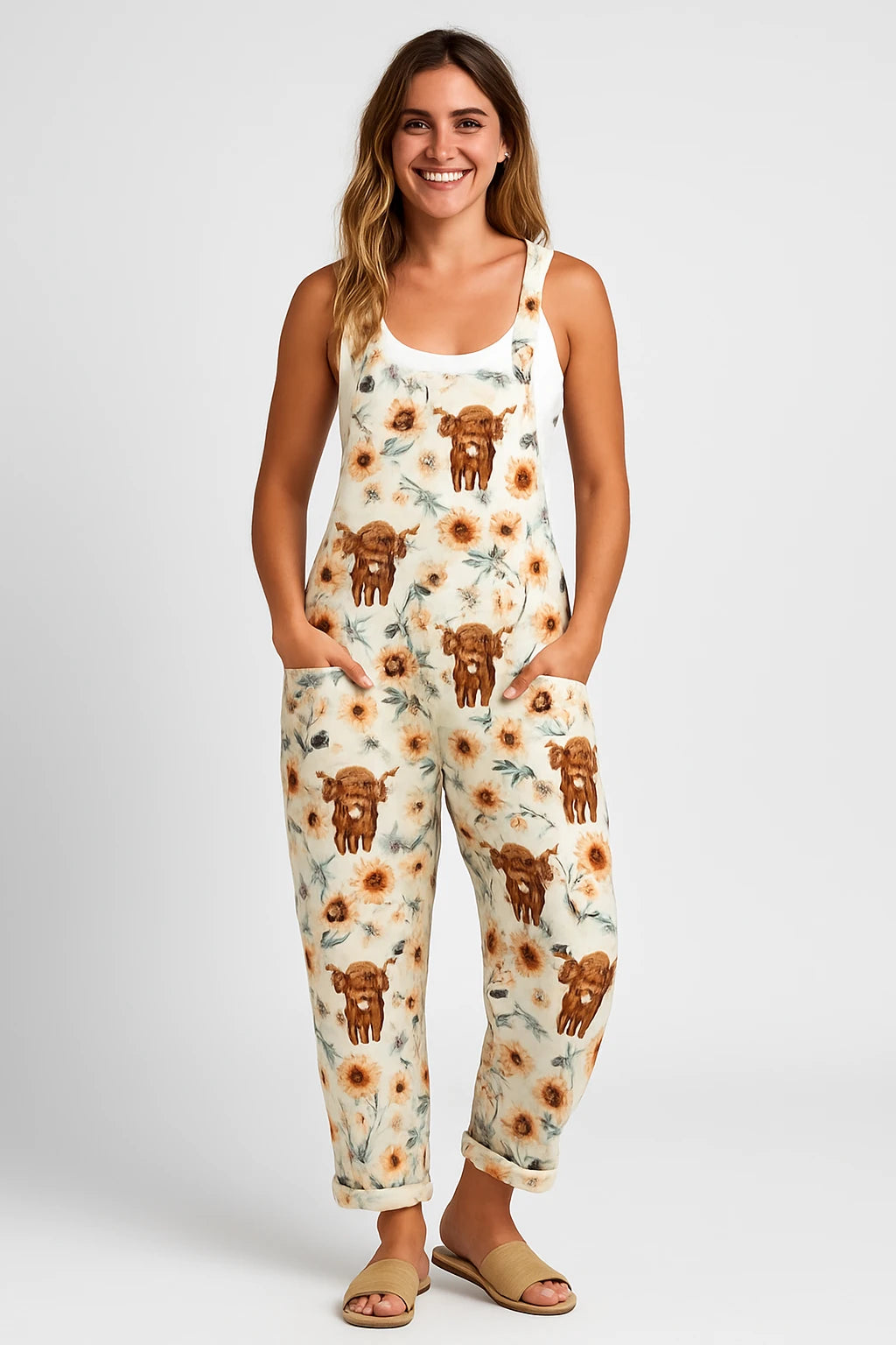 Womens Spring Overalls with Relaxed Fit and Adjustable Straps for Casual Comfort - Image 1