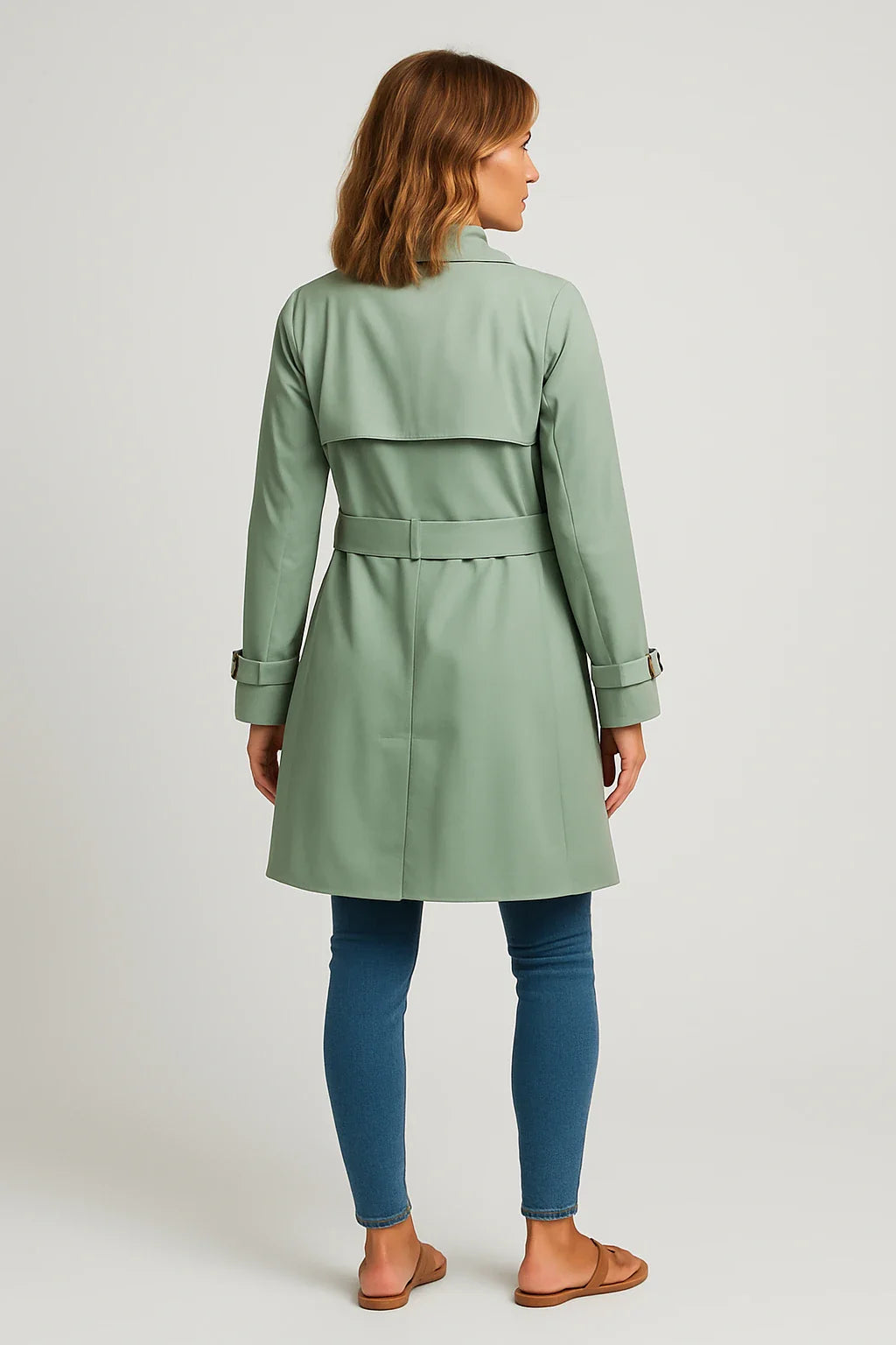 Double-Breasted Belted Trench Coat for Women