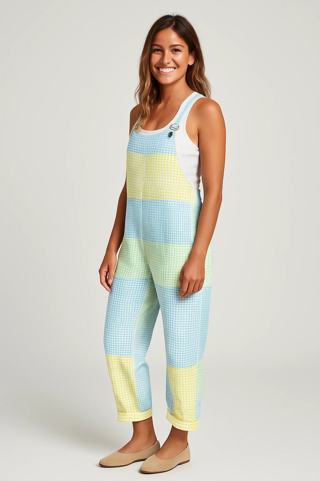 Womens Summer Overalls with Relaxed Fit and Adjustable Straps for Casual Comfort - Image 3