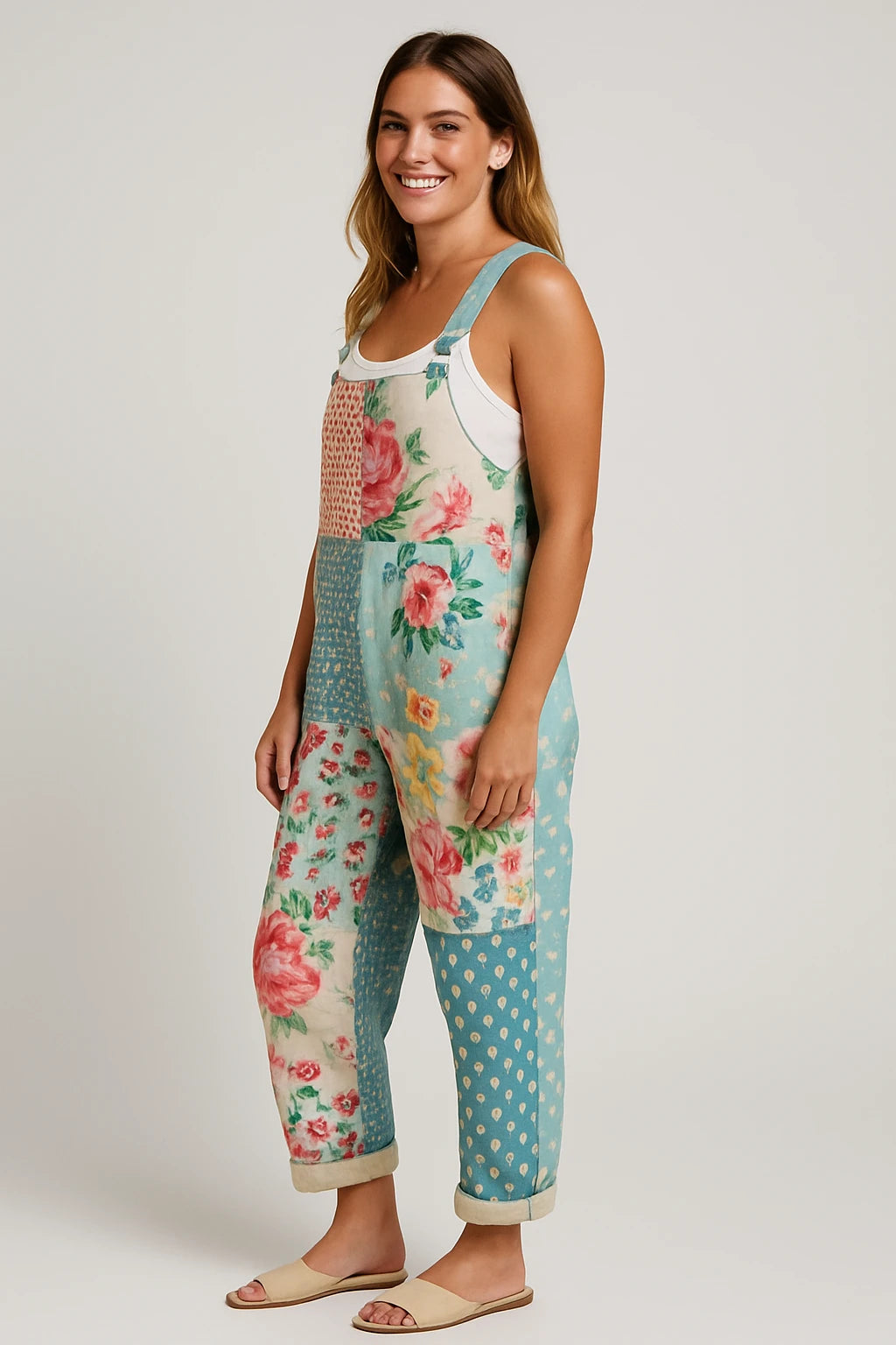 Womens Spring Overalls with Loose Fit and Adjustable Shoulder Straps for Casual Comfort - Image 1