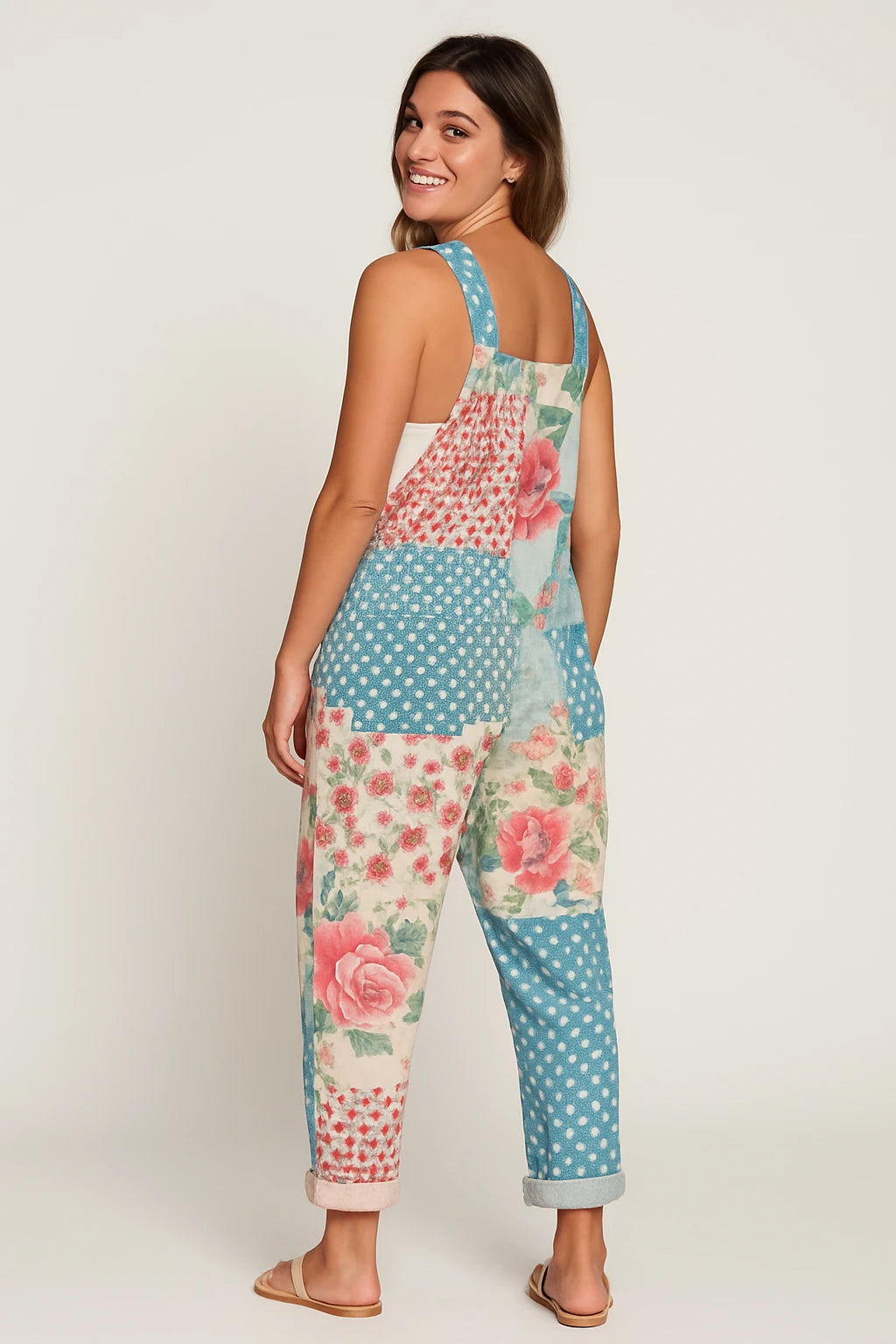 Womens Spring Overalls with Loose Fit and Adjustable Shoulder Straps for Casual Comfort - Image 3