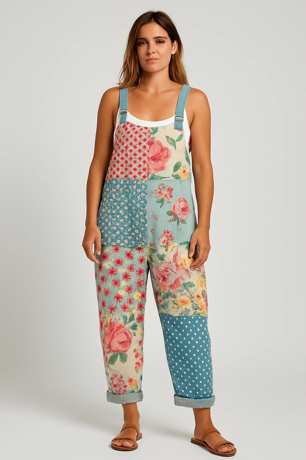 Womens Spring Overalls with Loose Fit and Adjustable Shoulder Straps for Casual Comfort - Image 1