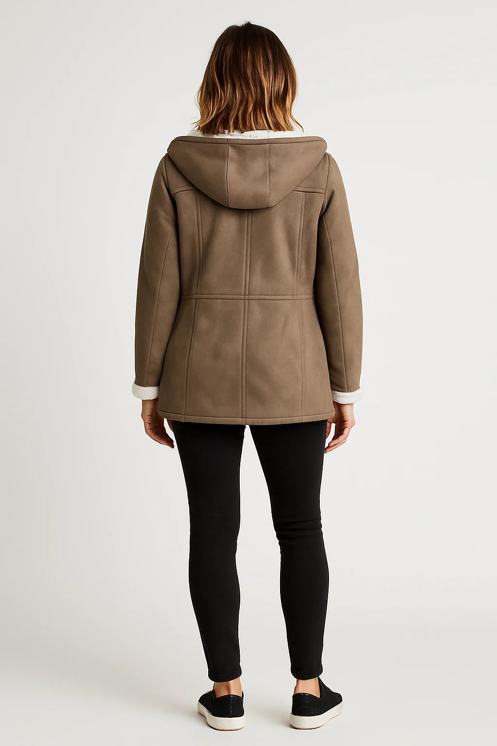 Fleece-Lined Toggle Hooded Coat for Women