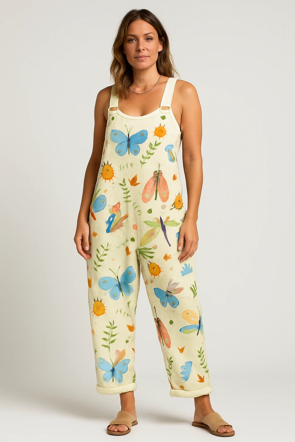 Womens Spring Garden Overalls with Relaxed Fit and Adjustable Straps - Image 3