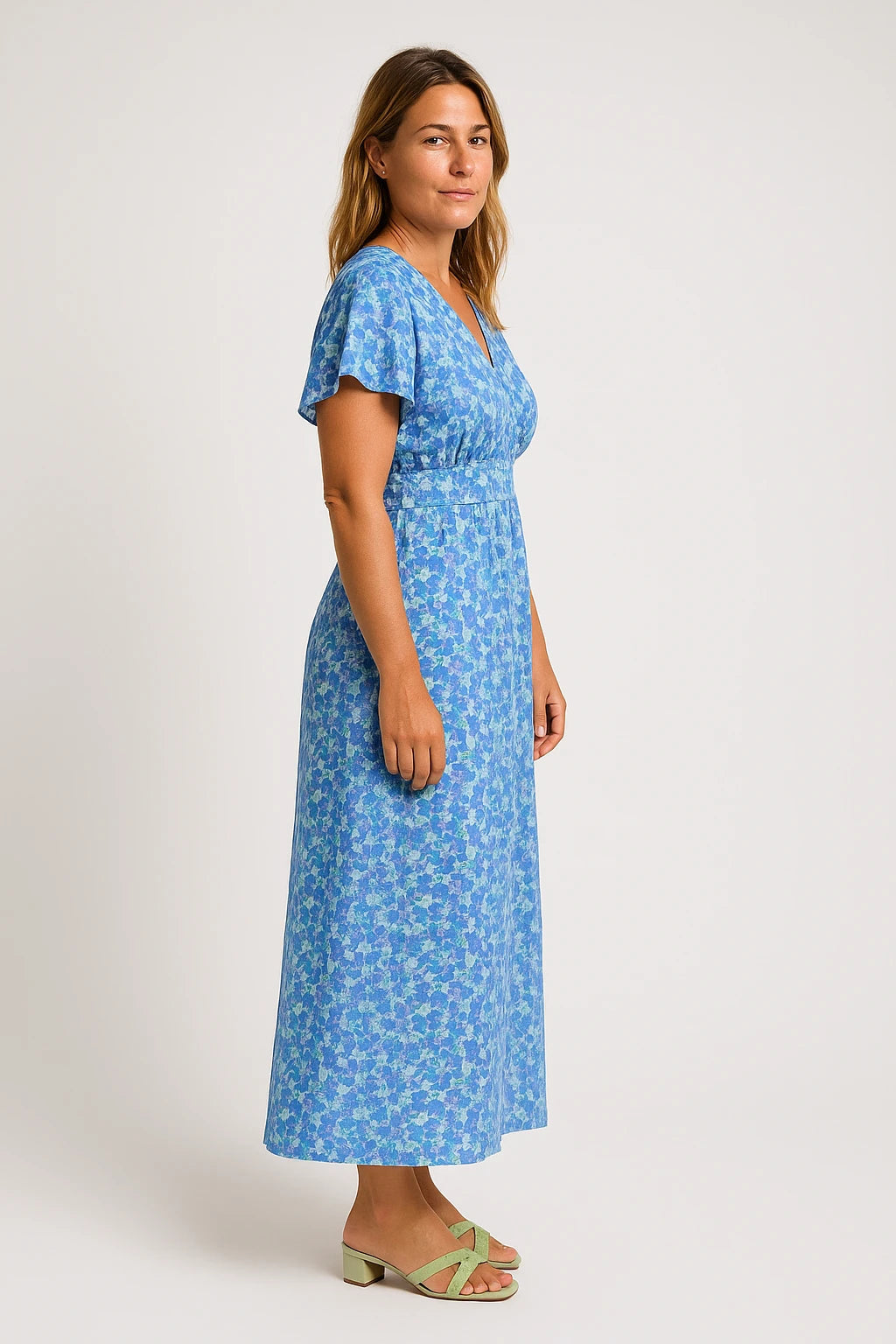 Floral Wrap Front Midi Dress for Women