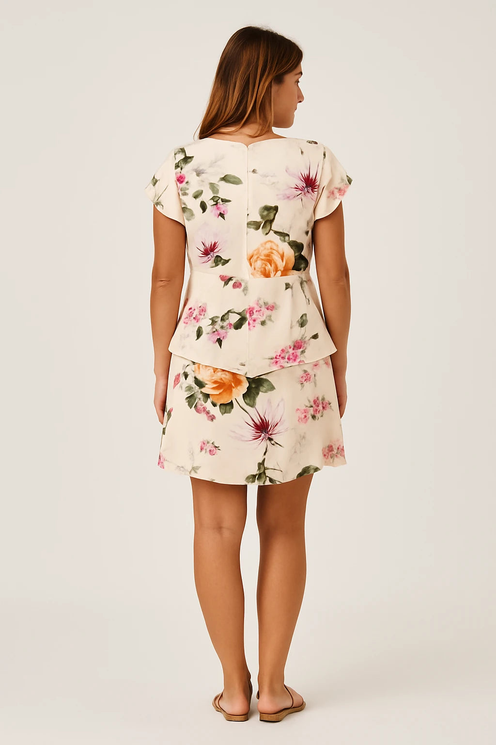 Floral Print Cap Sleeve Mini Dress for Women