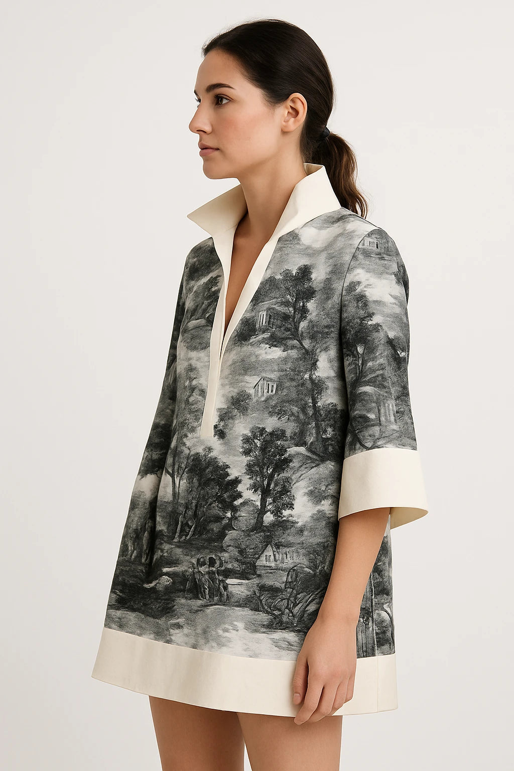 Printed Relaxed Fit Tunic Dress for Women