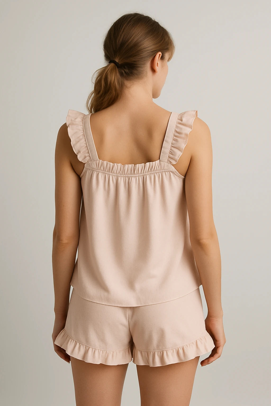 Ruffled Sleeveless Lounge Set for Women