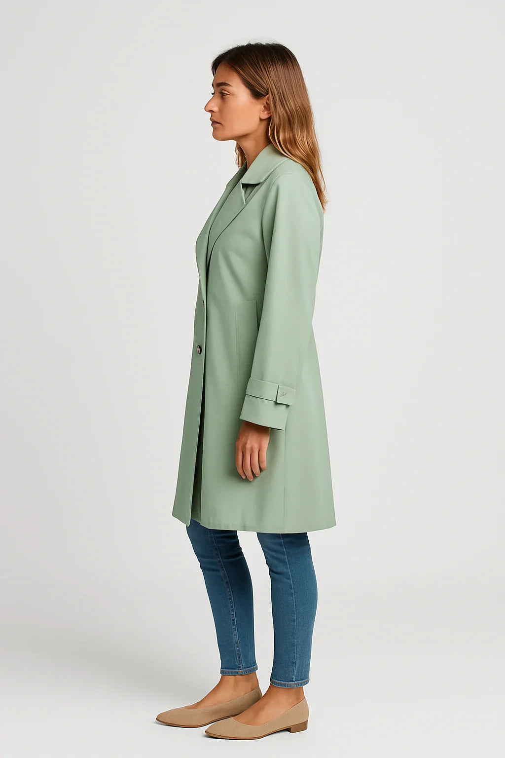 Double-Breasted Belted Trench Coat for Women