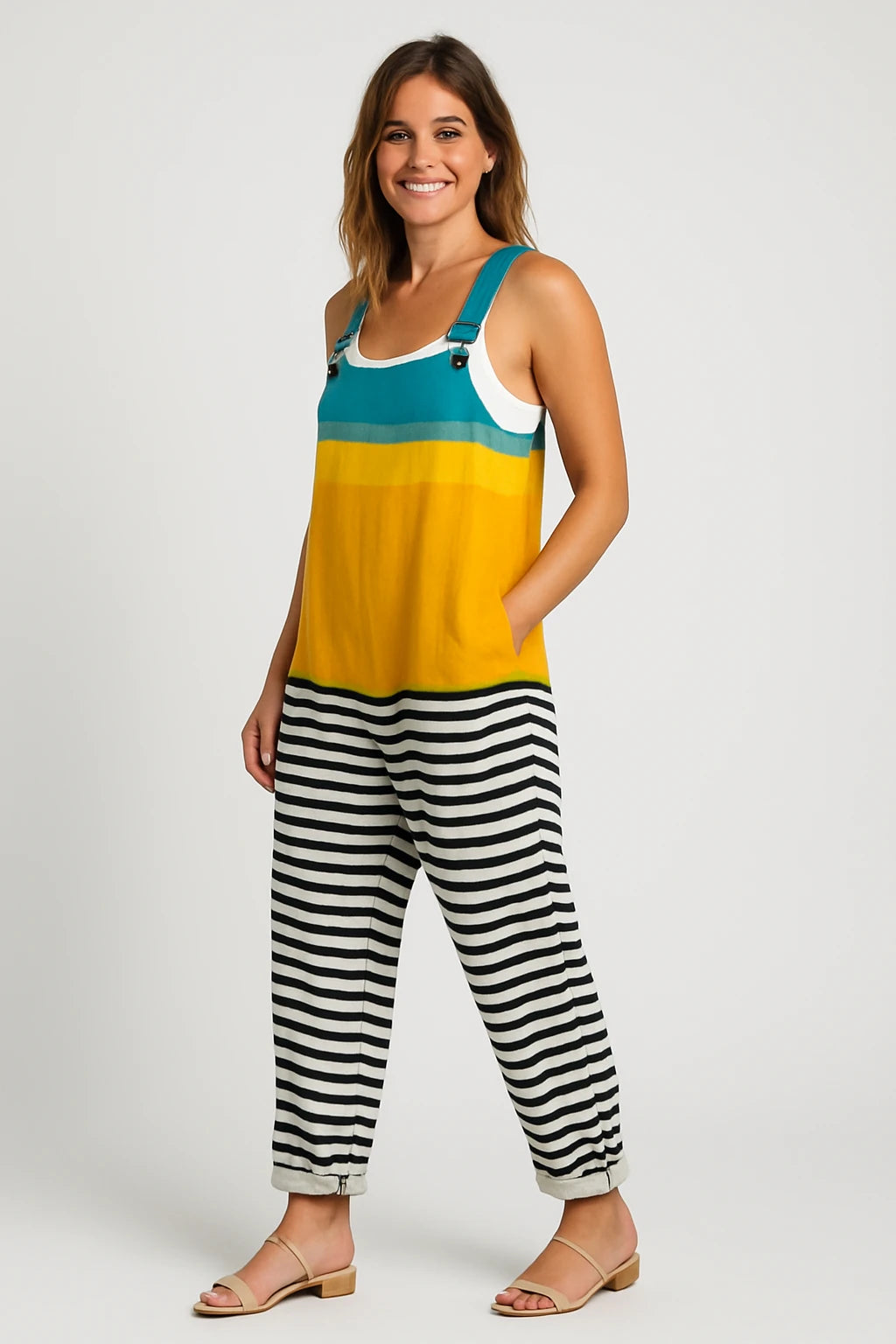 Womens Summer Overalls with Relaxed Fit and Adjustable Straps for Effortless Style - Image 1