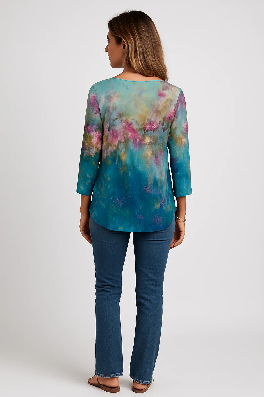 Printed Knit Longline Top for Women