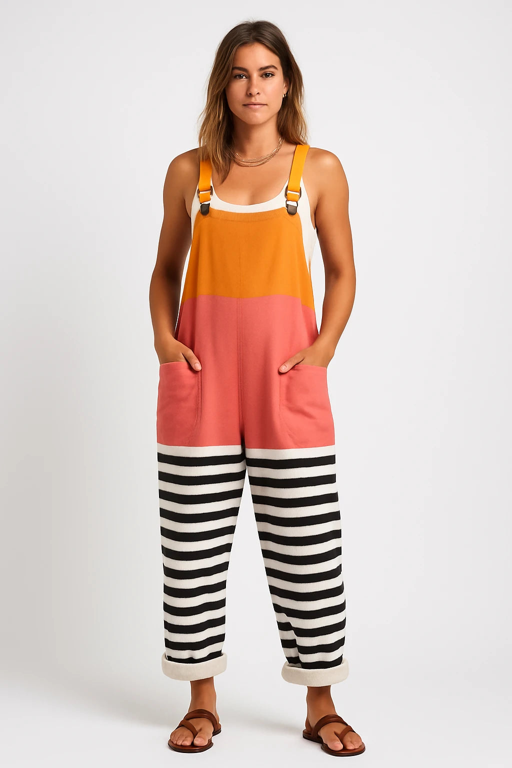Womens Casual Overalls for Everyday Wear with Loose Fit and Adjustable Straps - Image 1