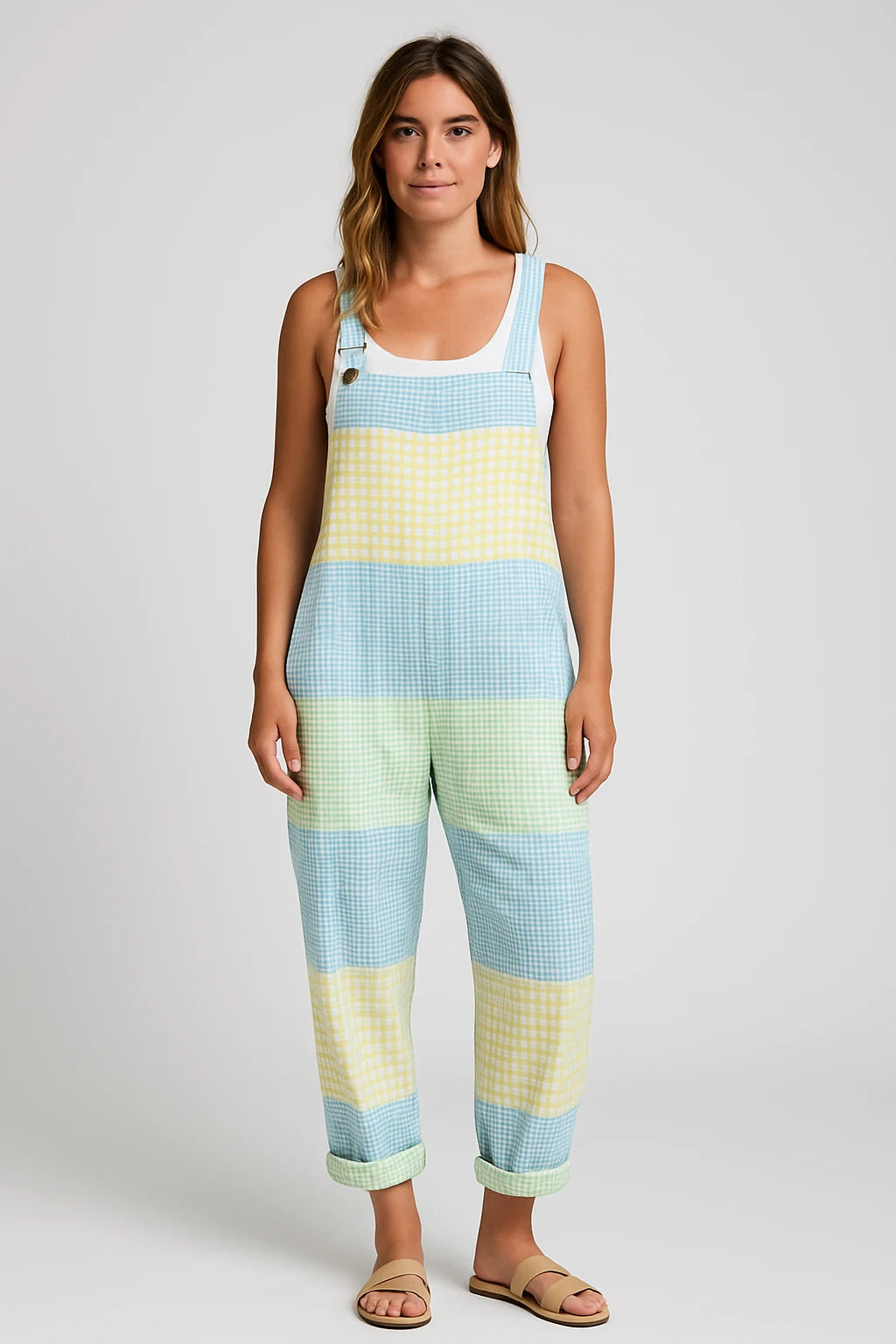 Womens Summer Overalls with Relaxed Fit and Adjustable Straps for Casual Comfort - Image 1