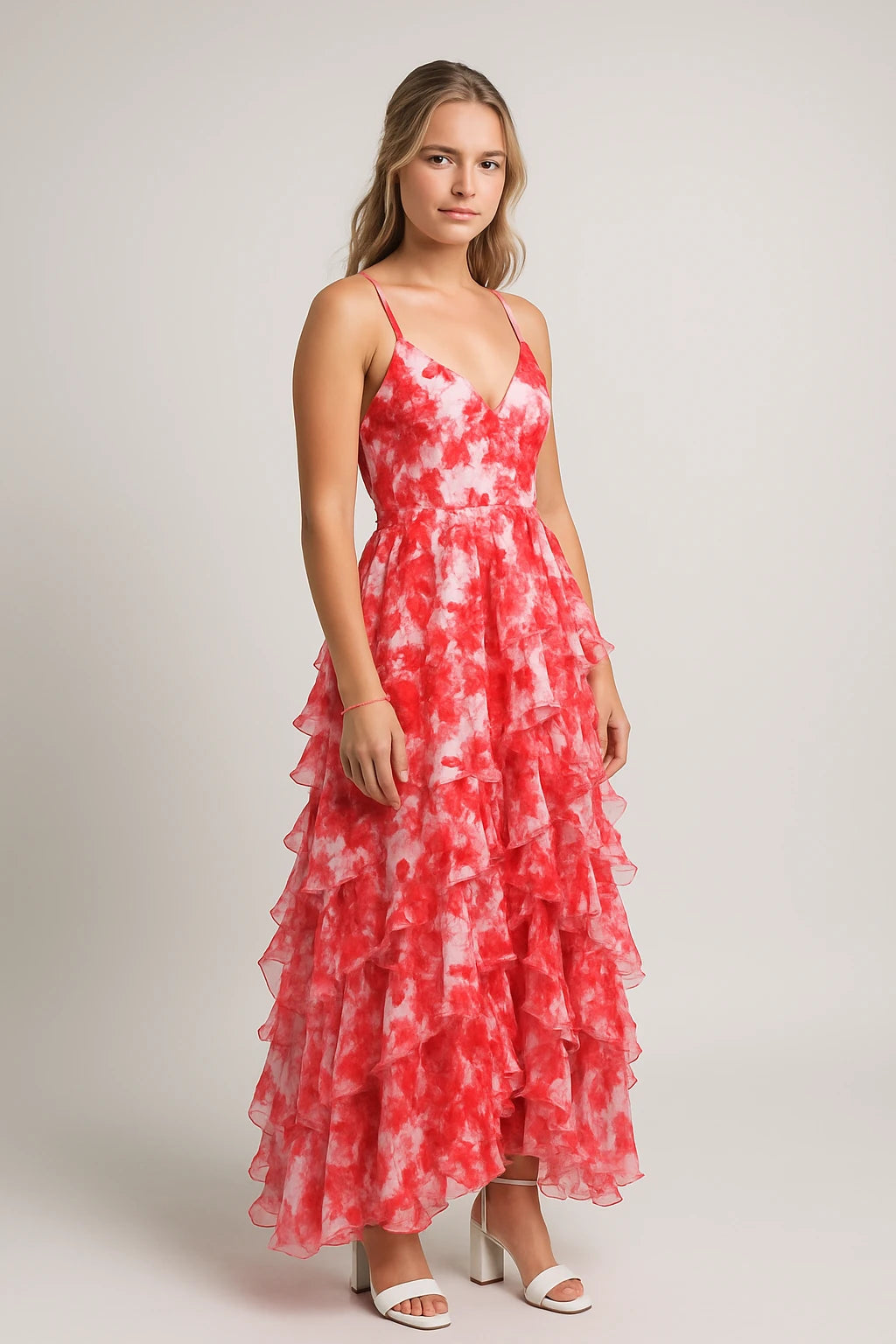 Floral Cut-Out Spaghetti Strap Maxi Dress for Women