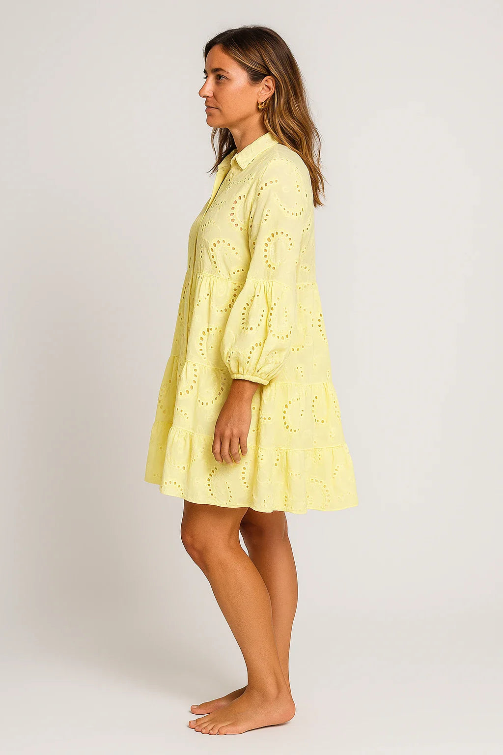 Broderie Babydoll Shirt Dress for Women