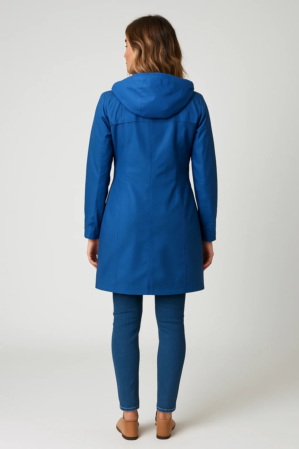 Drawstring Waist Hooded Parka Jacket for Women